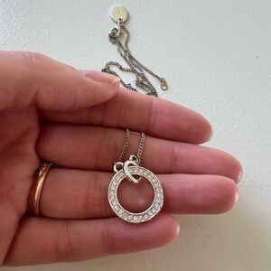 Elegant Silver Circle Pendant Necklace